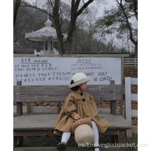 Chaqueta cortavientos retro de bosque para niñas de otoño e invierno